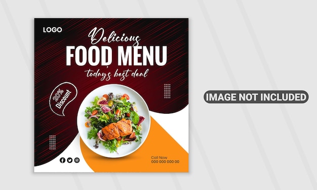 Vector modern food menu and restaurant social media banner template