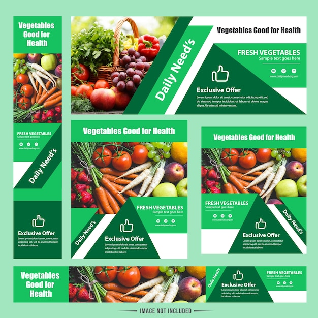 Modern Food Vegetable Web Banner Design