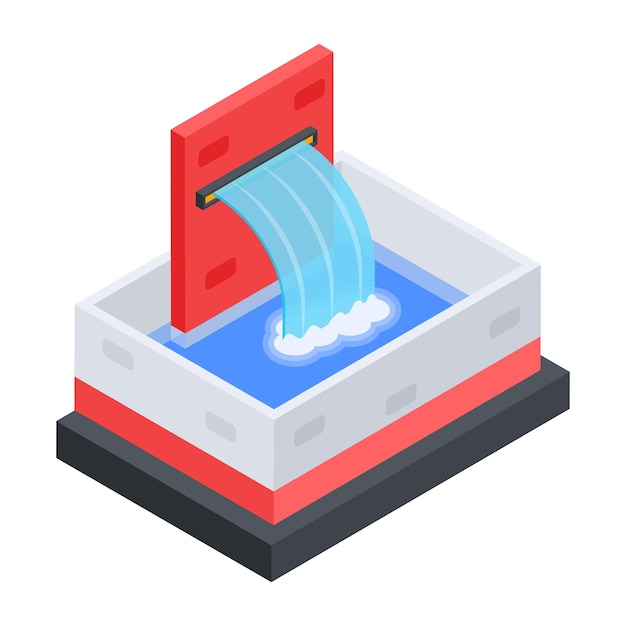 Modern Fountains Isometric Icon