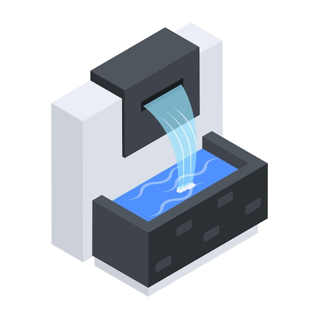 Vector modern fountains isometric icon