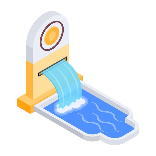 Vector modern fountains isometric icon