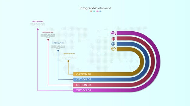 Modern four option gradient infographic element