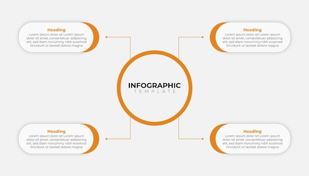 Vector modern four steps infographic template