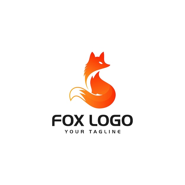 Vector modern fox gradient logo design template