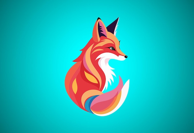 Modern fox logo design template vector illustration forest animal