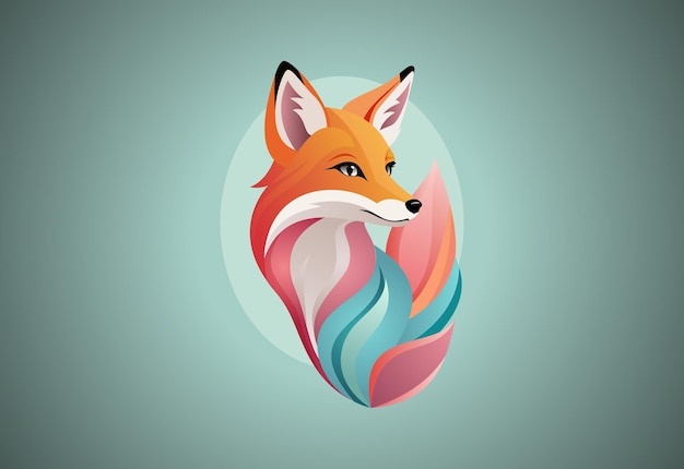 Modern fox logo design template vector illustration forest animal