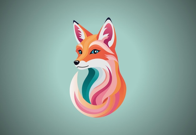 Modern fox logo design template vector illustration forest animal