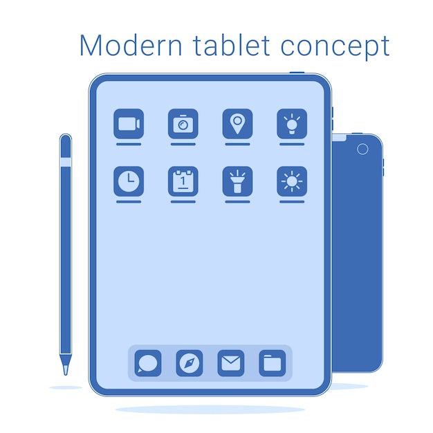 Modern frameless tablet with pen