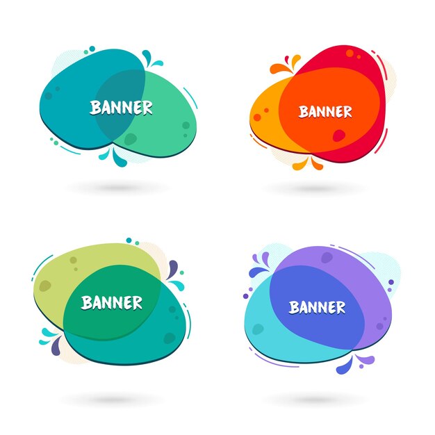 Modern freeform abstract vector banners Flat design of different colors with text space