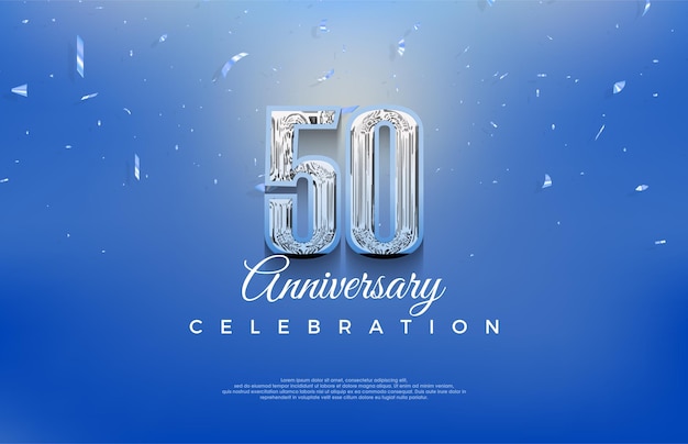 Modern and fresh 50th anniversary celebration design Premium vector background Premium vector background for greeting and celebration