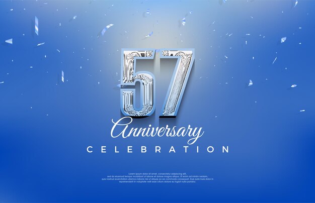 Modern and fresh 57th anniversary celebration design premium vector background premium vector background for greeting and celebration