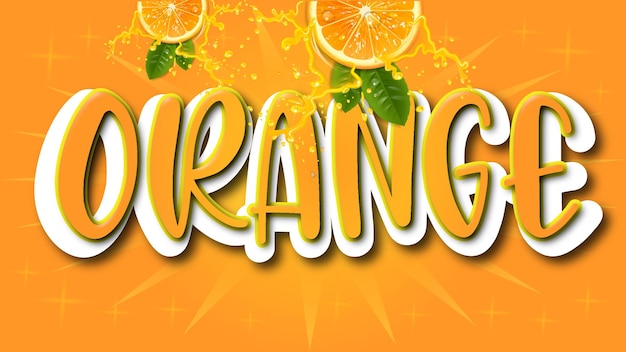 Modern fresh orange typography text effect style