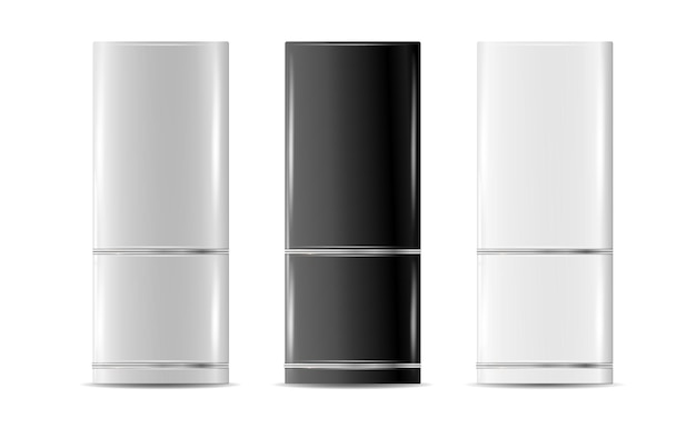 Frigoriferi moderni frigoriferi argentati realistici frigoriferi di diverse dimensioni per la casa o il ristorante