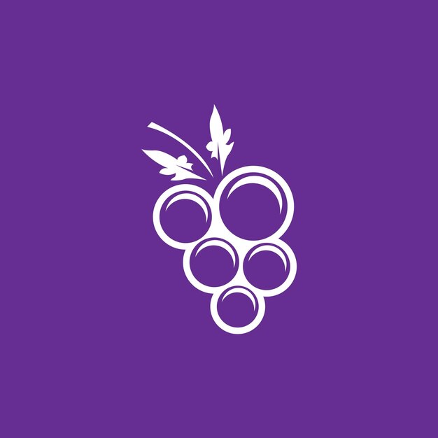 Modern fruit grape logo template