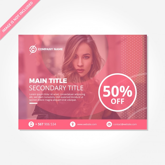 Vector modern funny pink promotion and discount template