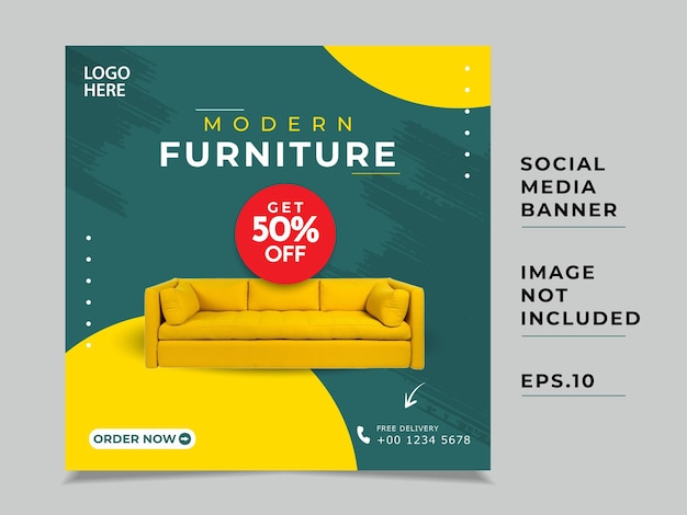 Modern furniture banner template