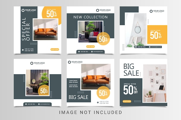 Modern furniture banner vector design templates