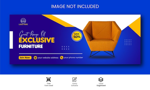 Vector modern furniture big sale promotional social media instagram cover 
or banner template design