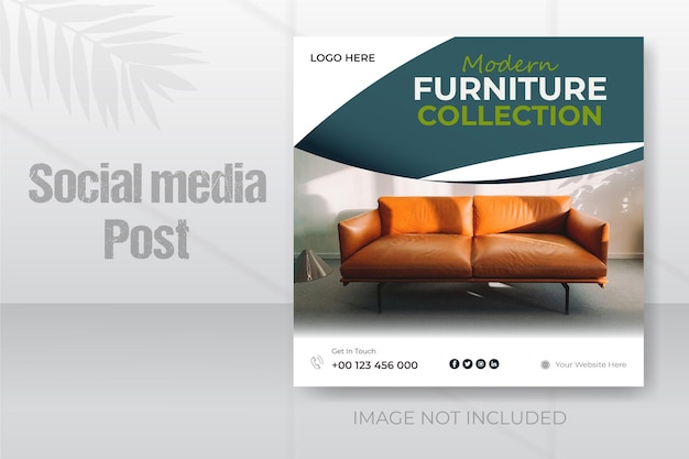 Vector modern furniture collection social media post template design for sale