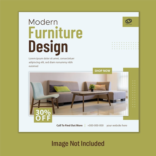 モダンな家具デザインのソーシャル メディアの表紙のテンプレート