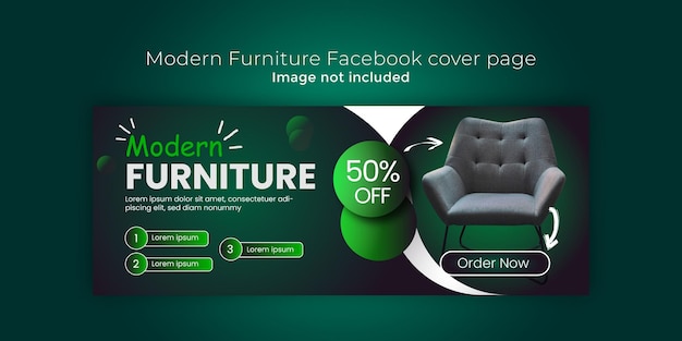 Modern furniture discount sale Facebook cover page design