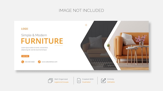modern furniture facebook cover banner template