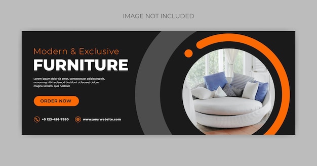 Modern furniture facebook cover page banner template