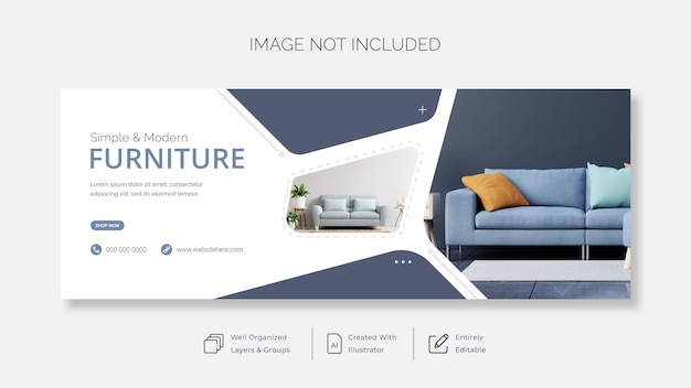 Modern furniture facebook cover page template