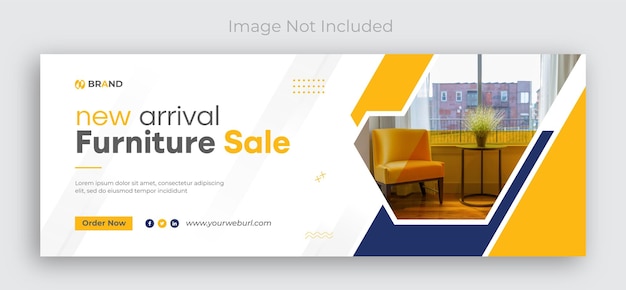 Modern Furniture Facebook cover page and web banner design template