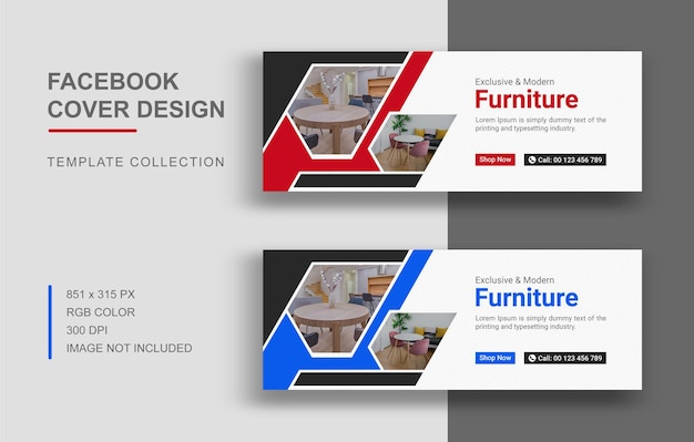 Modern furniture facebook cover template design