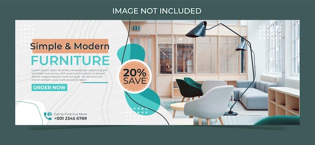 Modern furniture facebook cover or web banner template