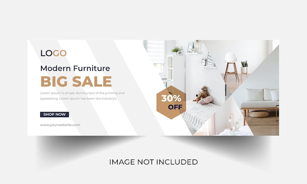 Modern furniture facebook-voorpagina en webbannerverkoop