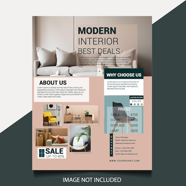 Modern furniture flyer design