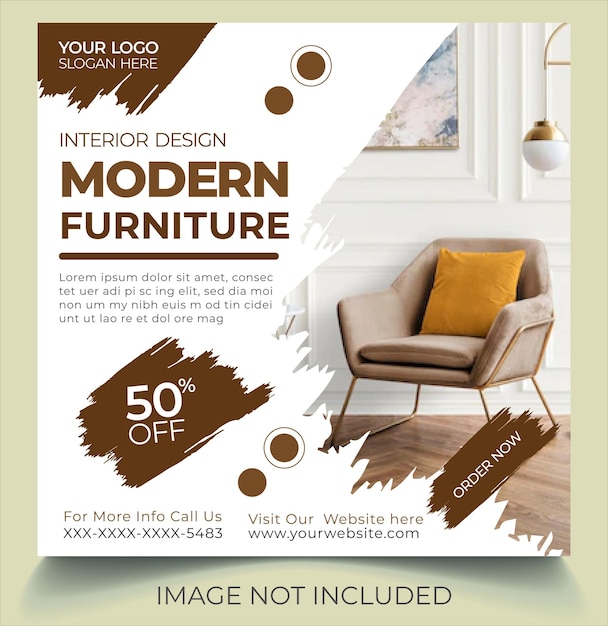 Vector modern furniture instagram social media post banner template vector design