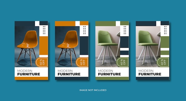 Vector modern furniture instagram stories template