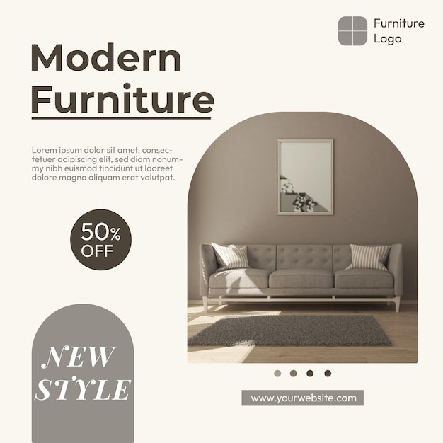 Modern Furniture poster Business poster template Modern furniture sales social media post design