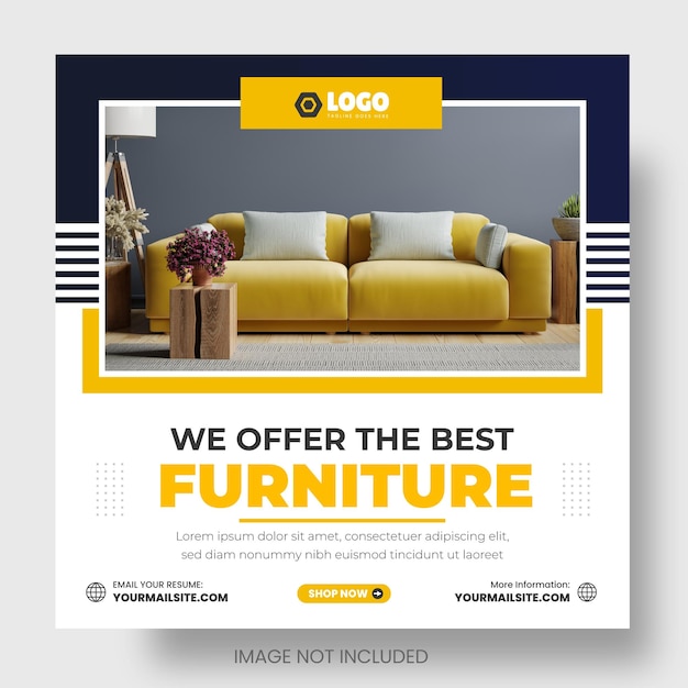 Vector modern furniture promotion big sale social media and instagram or facebook post amp web banner