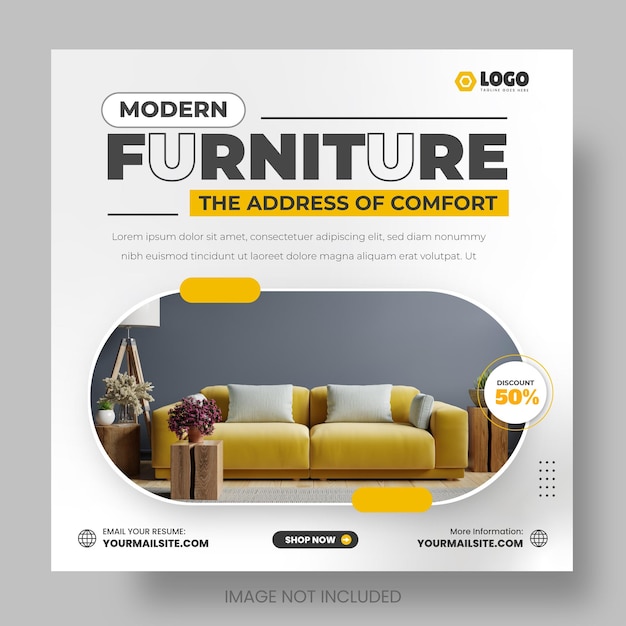 Modern Furniture promotion big sale social media and instagram or facebook post amp web banner