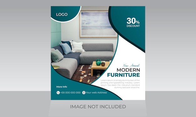 Modern furniture promotion sale social media post template