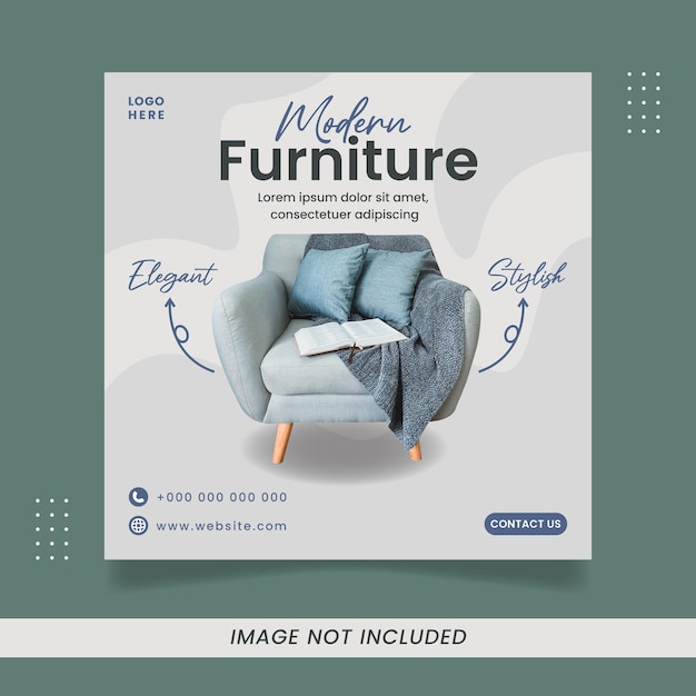 Modern furniture sale banner or social media post template