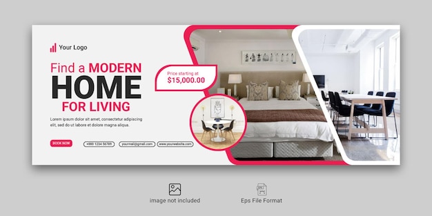 Modern furniture sale Facebook Cover post template