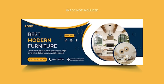 Modern furniture sale facebook cover template