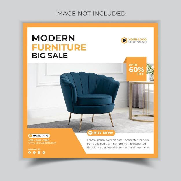 Modern furniture sale instagram post template