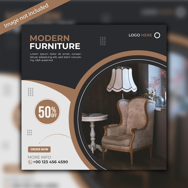 Modern furniture sale social media banner instagram post  or product