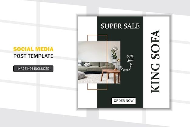 Vector modern furniture sale social media banner post template