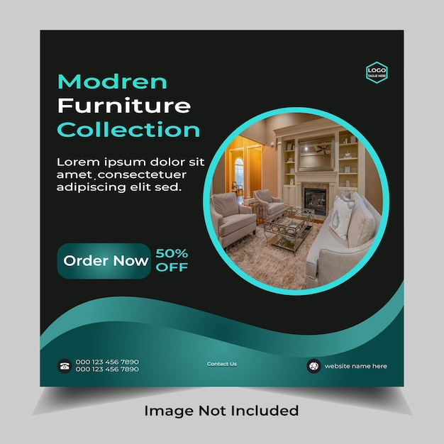 Modern Furniture sale social media and instagram post template banner Free Victor Design