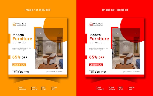 Modern Furniture Sale Social Media Post Template Easy Edit