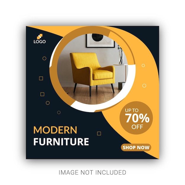 Modern furniture sale social media post template