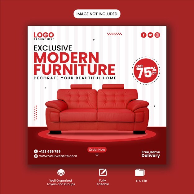 Modern Furniture sale Social media Post