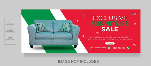 Modern Furniture Sales facebook cover page and web banner template